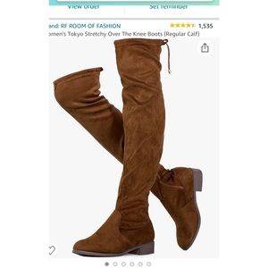 Thigh high brown boots